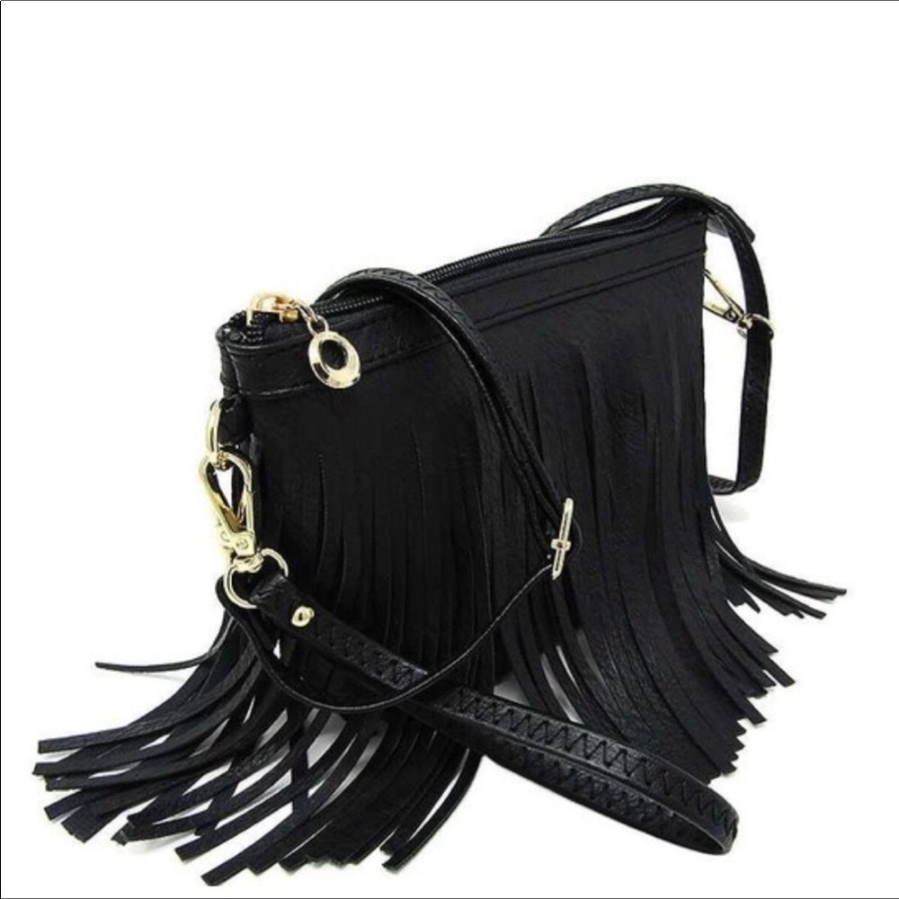 Black Fringe Tassel Boho Festival Crossbody Last One❗️ - Picture 3 of 8